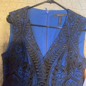 BCBG MAXAZRIA BLUE EMBROIDERED DRESS